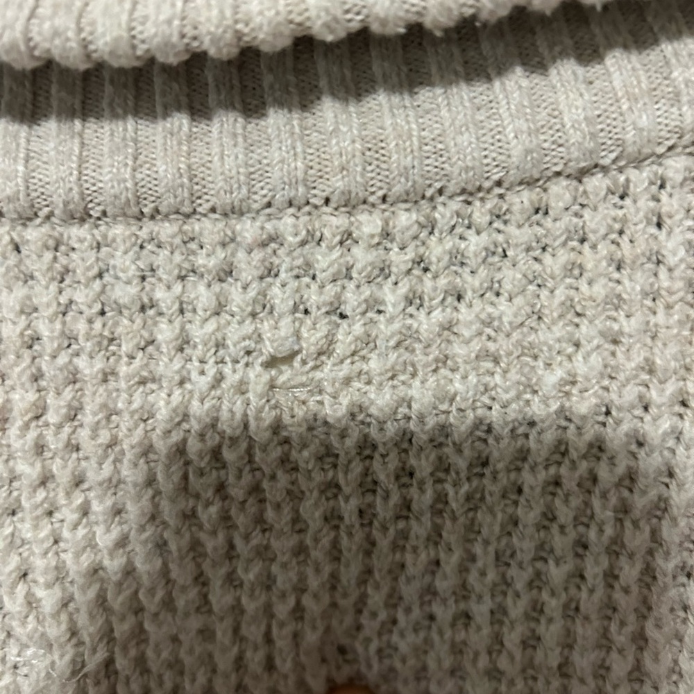 Aerie Zip Up Sweater in Cream - Picture 4 of 4